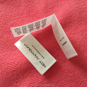 Permukaan halus empat sisi percetakan perawatan Label Satin, <span class=keywords><strong>loop</strong></span> lipat konten Label pakaian untuk dalam - Product Image 6