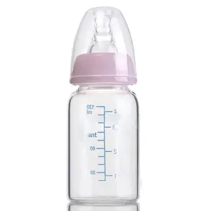 Mamadeira de vidro para bebês 120ml, frasco transparente para alimentação de bebês, 150ml/180ml/240ml