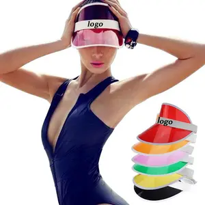 Bulk Sale Plastic Visor Cap Transparent Plastic Visors Sun Hat Custom Your Brand Logo