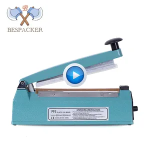 Bespacker PFS-200 cuerpo de aluminio con 8mm sello anchura manual impulso prensa sellador con impresión