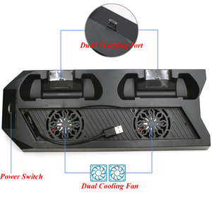 Soporte Vertical con <span class=keywords><strong>Joystick</strong></span> inalámbrico Dual, base de carga USB, ventilador enfriador de refrigeración para <span class=keywords><strong>PS4</strong></span> Playstation 4 - Product Image 4