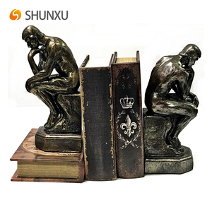 Fermalibri Decorativi per la <span class=keywords><strong>Casa</strong></span>, Statua Collezionabile in Resina Color Bronzo, Rodin il Pensatore, Nudo <span class=keywords><strong>Maschile</strong></span> - Product Image 2