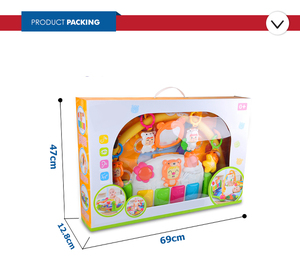 Chine activité musicale gym pliable bébé tapis de jeu avec divers animaux jouets - Product Image 5