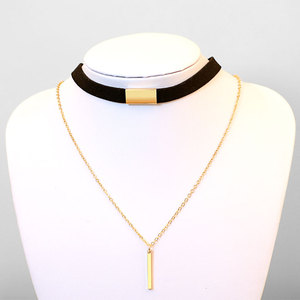 Mode <span class=keywords><strong>Rose</strong></span> D'or De <span class=keywords><strong>Tatouage</strong></span> Collier de Velours Grand Alliage Collier Ras Du <span class=keywords><strong>Cou</strong></span> Plaqué Or Pour Les Femmes - Product Image 5