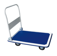 Carro de Compras Plegable con Asa, Carretilla de Mano con Plataforma Plana, Base Metálica, Capacidad de 90 lb, Ruedas Plegables de 4 Pulgadas