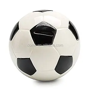 Wholesale custom football shape ceramic coin bank for kid gifts