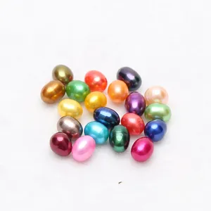 7-8mm卸売りミックスカラー米の形愛パールオイスターファームオイスターシェルパール付き - Product Image 5