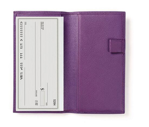 Slim Bifold Genuine Leather Cheque <strong>Book</strong> Holder <strong>Wallet</strong> - Product Image 4