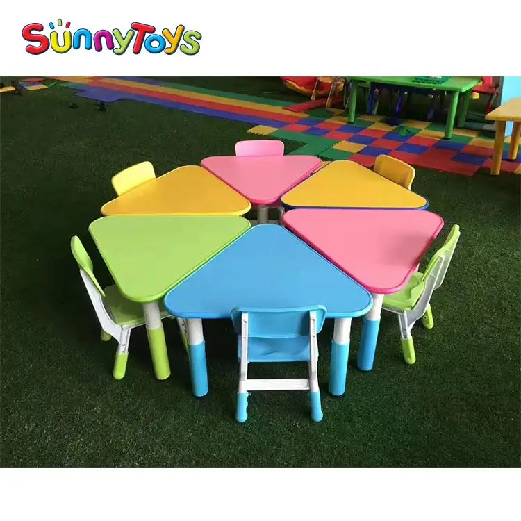 Móveis escolares infantis, móveis para crianças com design colorido para cuidado do dia