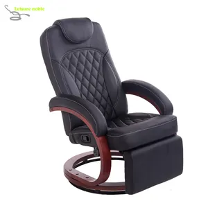 Дешевое современное регулируемое вращающееся кресло с оттоманкой, прямая цена от производителя, расслабляющее кожаное кресло с откидной спинкой
