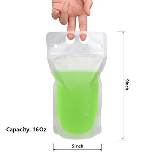 plástico bolsas de bebida resistente de <span class=keywords><strong>mano</strong></span> helado translúcido Reclosable Stand-up bolsa inferior de <span class=keywords><strong>2</strong></span>,4" fuelle - Product Image 1