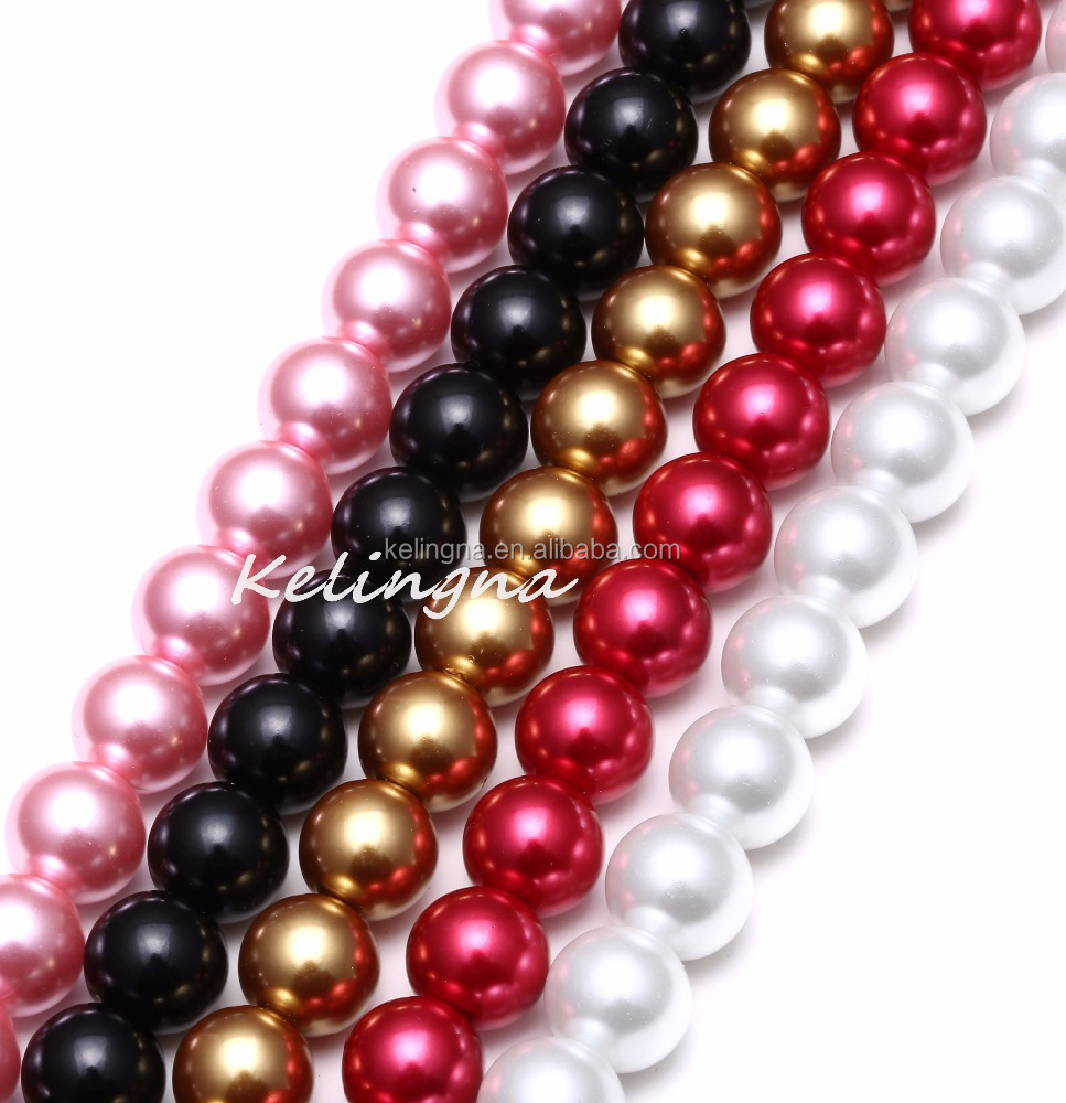 Loose Nice Smooth Round Bead Strands Mixed Colors Glass Pearl Crystal Beads for Jewelry Making 4mm 6mm 8mm 10mm 12mm