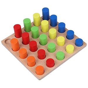 Puzzle Kayu Intelektual Blok Awal Pendidikan Geometri Bentuk Bangunan Perakitan Belajar Mainan Montessori Mengajar AIDS - Product Image 5