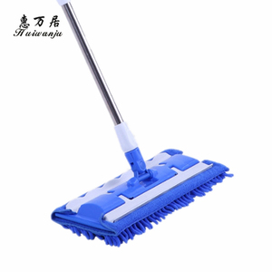 Nuevo producto mágico microfibra 360 fácil limpieza <span class=keywords><strong>azul</strong></span> chenille fregona plana - Product Image 1