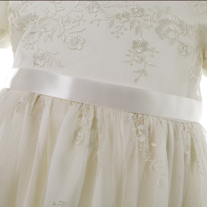 Nuovo Arrivo: Elegante Abito da Battesimo in Pizzo Champagne per Neonati, Vestito Lungo per Cerimonia - Product Image 6