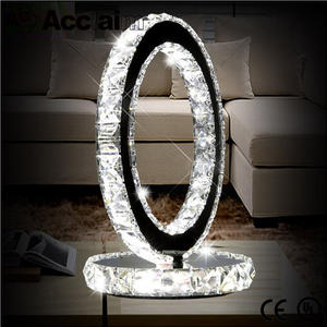 Classique Européenne Conception Ronde Anneau Table Lampe de Lecture De Chevet Crystal Light Pour La Maison et Hôtel - Product Image 4