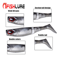 Direct usine Leurre souple de pêche à queue de pagaie 65mm 80mm, Leurre souple de simulation de poisson, Leurre Shad, Leurre nageur, Matériel de pêche