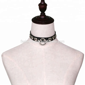 Personalità esagerata Rivetti <span class=keywords><strong>Cuore</strong></span> Anello Choker DELL'UNITÀ di elaborazione LeatherJewelry Harajuku Punk Gothic Dichiarazione Collana - Product Image 4