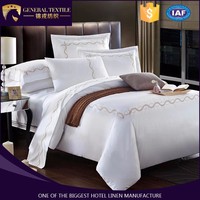 Draps de lit brodés 100% coton, ensemble de literie blanc, pour hôtel, 4 pièces, livraison gratuite
