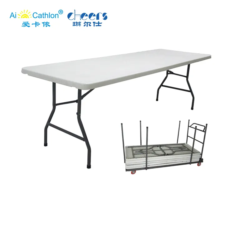 Пластиковые столы HDPE, 8 футов, складной Банкетный стол, легкий пластиковый складной стол для кофейного столика