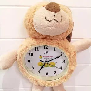 custom plush animal clock,stuffed plush animal alarm clock,plush animal alarm clock