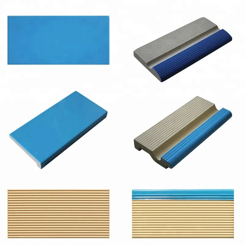 มาตรฐานจีนกลางแจ้งราคาถูกเซรามิค Non-Slip Bullnose สระว่ายน้ำตัดขอบกระเบื้อง