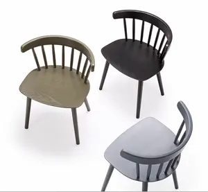 Modern scandinavian design furniture wooden dining chairs restaurant OEM & ODM custom webbing hire Dining chair