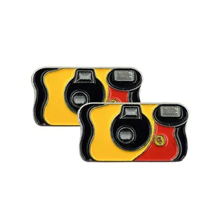 Colorful Camera Shaped Custom Pin Badge with Nickel Plating