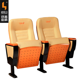 Fábrica de suministro de asiento de teatro muebles plegable cubierta de madera de la sala de conferencias silla con tableta de escritura - Product Image 3