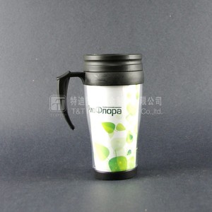 Personalizar el logotipo de plástico de doble pared taza de/taza de recuerdos con inserción de papel - Product Image 1