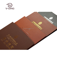 Couverture de menu de restaurant en cuir PU rectangulaire, couleur personnalisée, A4/A5, pour desserts