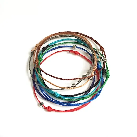 Bracelet "Surf" pour hommes, Style Boyfriend, cordon ciré, surfeur, à la mode