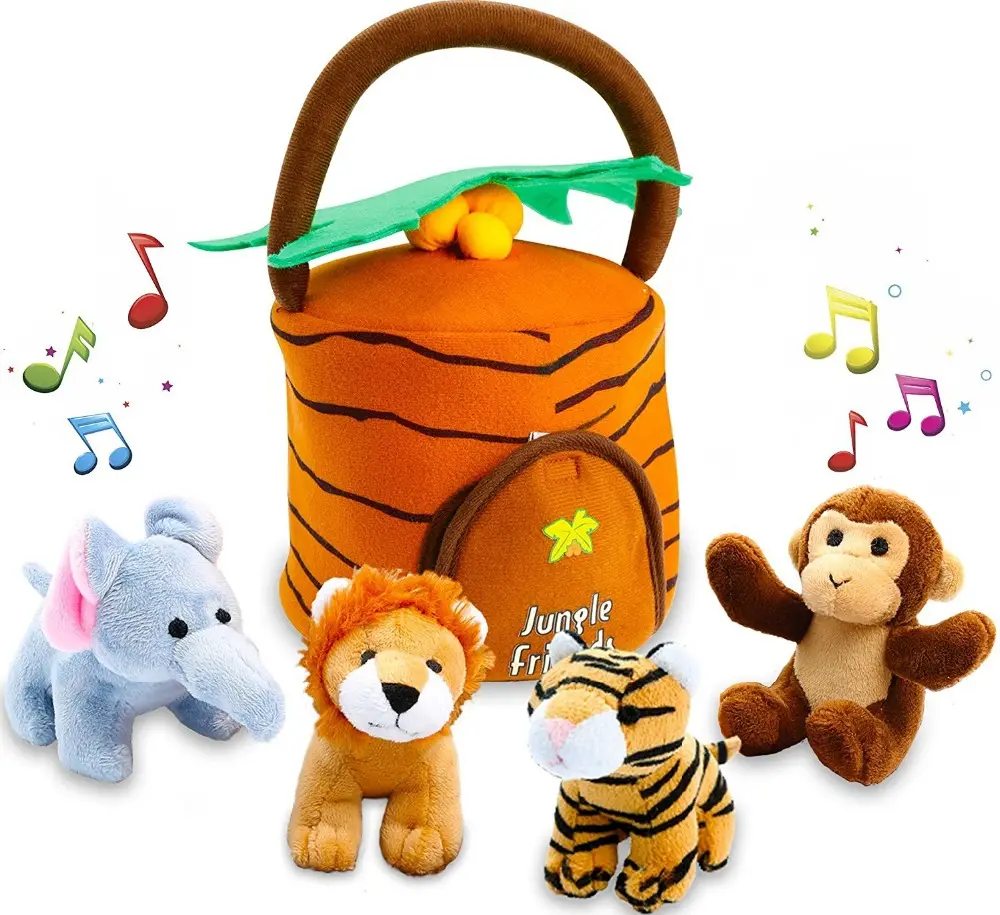 צעצועי קטיפה מדבר ג 'ונגל בעלי חיים צעצועי סט מנגן צלילים