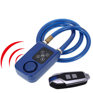 <span class=keywords><strong>Oem</strong></span> impermeable sin llave motocicleta <span class=keywords><strong>cable</strong></span> de alarma 4 cerraduras digitales candado de bicicleta con control remoto