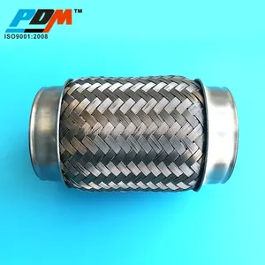 Diameter Dalam 3 "* 6" Panjang Total Stainless Steel Braid dan Didalam Pipa Flex Knalpot Di Bawah