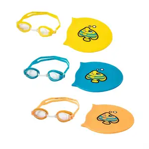 Bestway 26026 kids swim set swim cap swim goggles 100% latex free