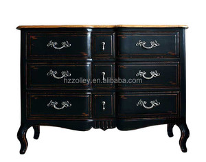 الفرنسية العتيقة خزائن خشبية القديم خمر أثاث من الخشب المصمت خزائن مع أدراج - Product Image 1