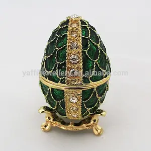 Yf-fb1438 forma del huevo de pascua caja, faberge huevo joyero caja de la baratija