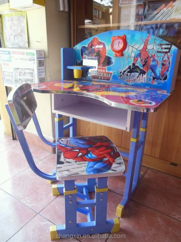 Güzel karikatür çocuk çalışma masası ve sandalye seti toptan