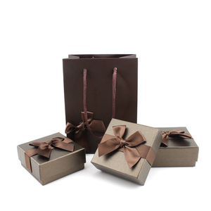 luxury custom printing hard recycled small gift jewelry box cardboard wedding packaging drawer paper box with bow