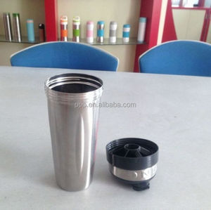 Protein Shake paslanmaz çelik su şişesi ile Logo ve plastik örgü/süt shaker şişe - Product Image 3