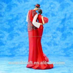 Traditional Chinese wedding resin bride and groom dress out figures - Product Image 3