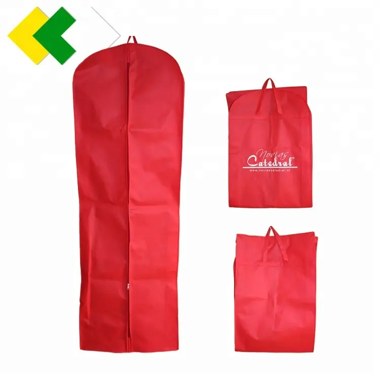 Personalized Storage Usage and Non-woven Material reusable garment bag wedding dress covers bags with zipper logo