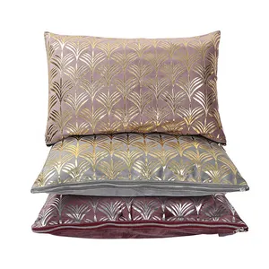 Cojín de terciopelo con estampado de papel dorado, almohada decorativa de aluminio, venta al por mayor