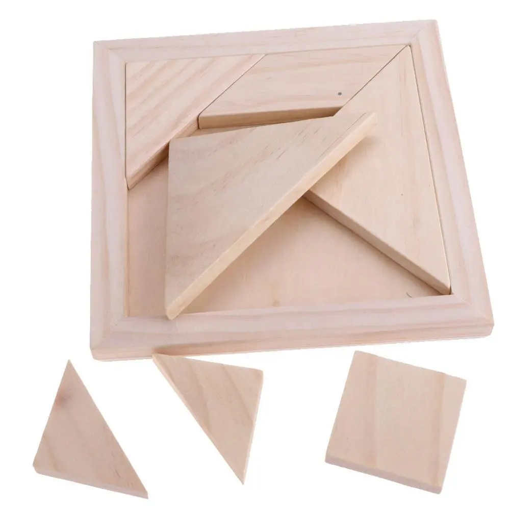 बड़े आकार लकड़ी आरा Tangram बोर्ड शैक्षिक बच्चों पहेली आकार विकासात्मक खिलौना नई आगमन