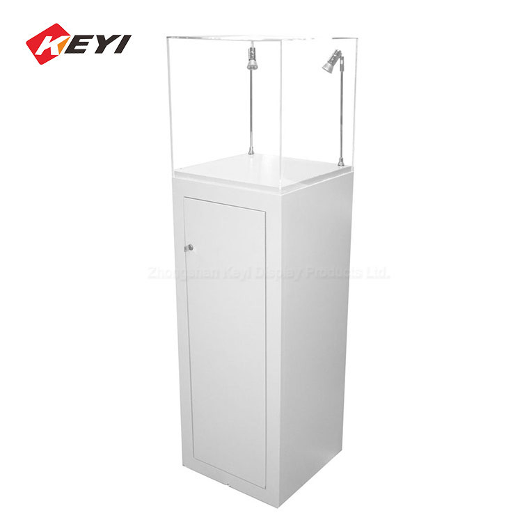 カスタム垂直ホワイトアクリル直方体台座ディスプレイスタンド