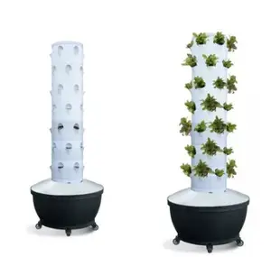 Hydroponics Tower Garden Growing System Vertical Planting Vegetables and Flowers Indoor and Outdoor