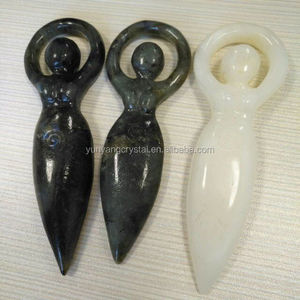 Commercio all'ingrosso preziosa naturale Labradorite quarzo regina pietra di quarzo dea specchio nero ossidiana regina pietra di quarzo - Product Image 3