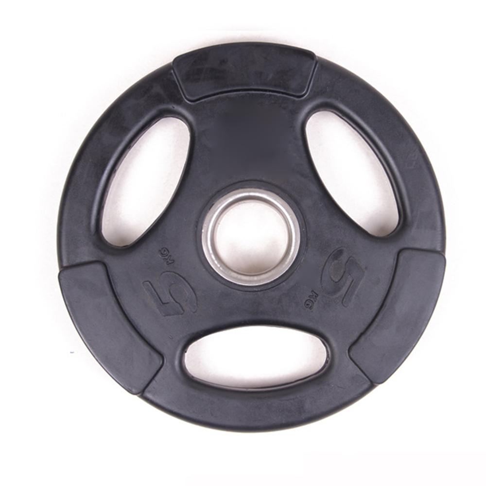 Оптовая продажа, тяжелая атлетика черного цвета, резиновая штанга с тремя отверстиями, тяжелая пластина для тренажерного зала, тяжелая пластина для бодибилдинга