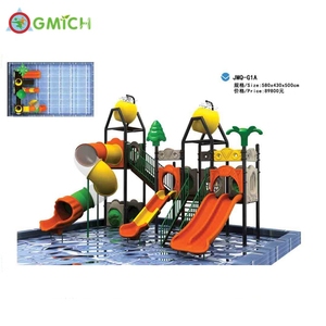 Populaire Verkoop Goedkopere Buitenspeeltoestellen Commercieel Waterpark Kinderen Kleine Waterspray Speeltuin Plastic Waterglijbanen - Product Image 4